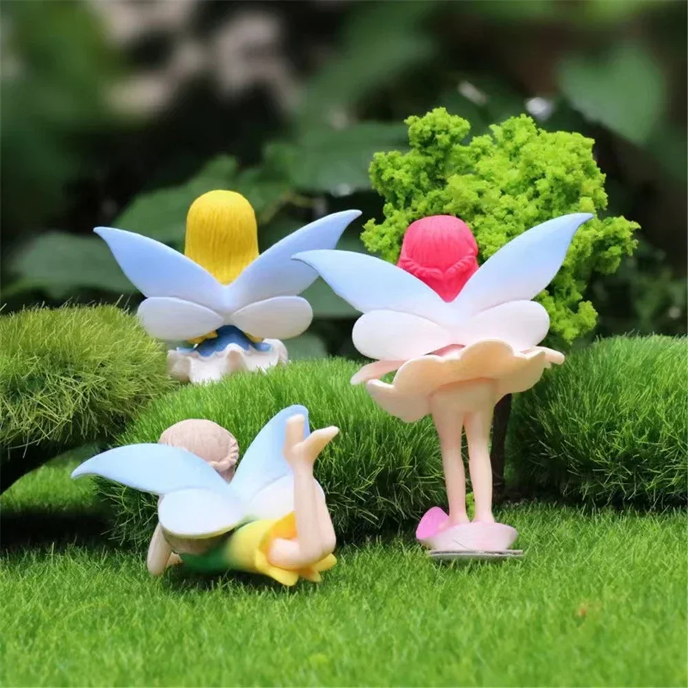 Flower Fairy Elf Figure Ornament Pvc Craft Miniature Figure Tiny for Garden Micro Landscape Potted Decor
