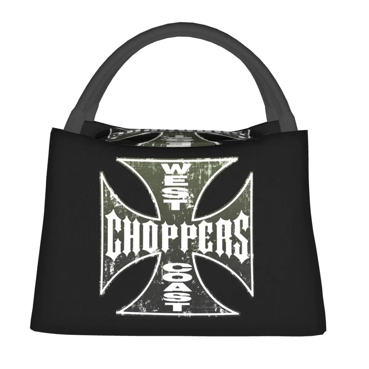 West Coast Chopper Iron Cross Lunch Bags Insulated Bento Box Lunch Tote Picnic Bags Cooler Thermal Bag for Woman Girl Travel