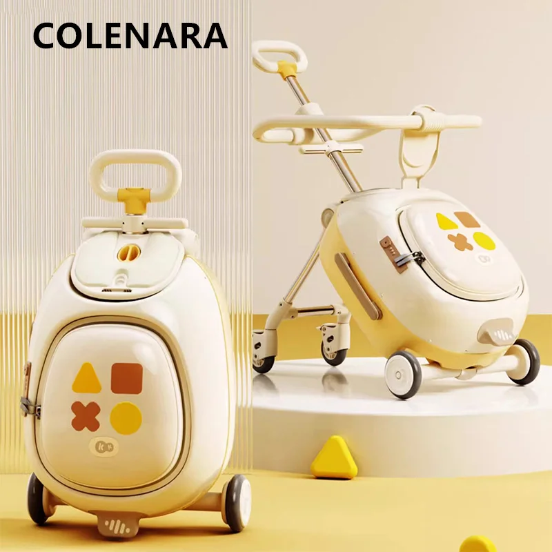 COLENARA 20InchHigh-quality Suitcase Children Trolley Case ABS + PC Boarding Box Can Sit Password Box Carry-on Travel Luggage