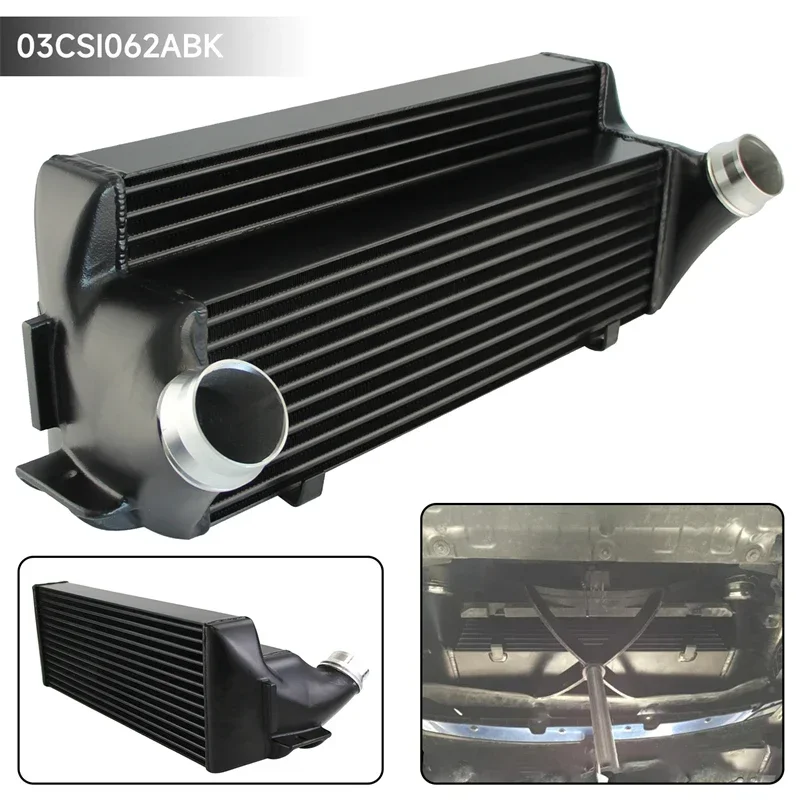 Black/Silver Bolt On FMIC Racing Front Mount Intercooler Competition Fits For BMW 1/2/3/4 Series F20 F22 F32 2011+ Engine Turbo