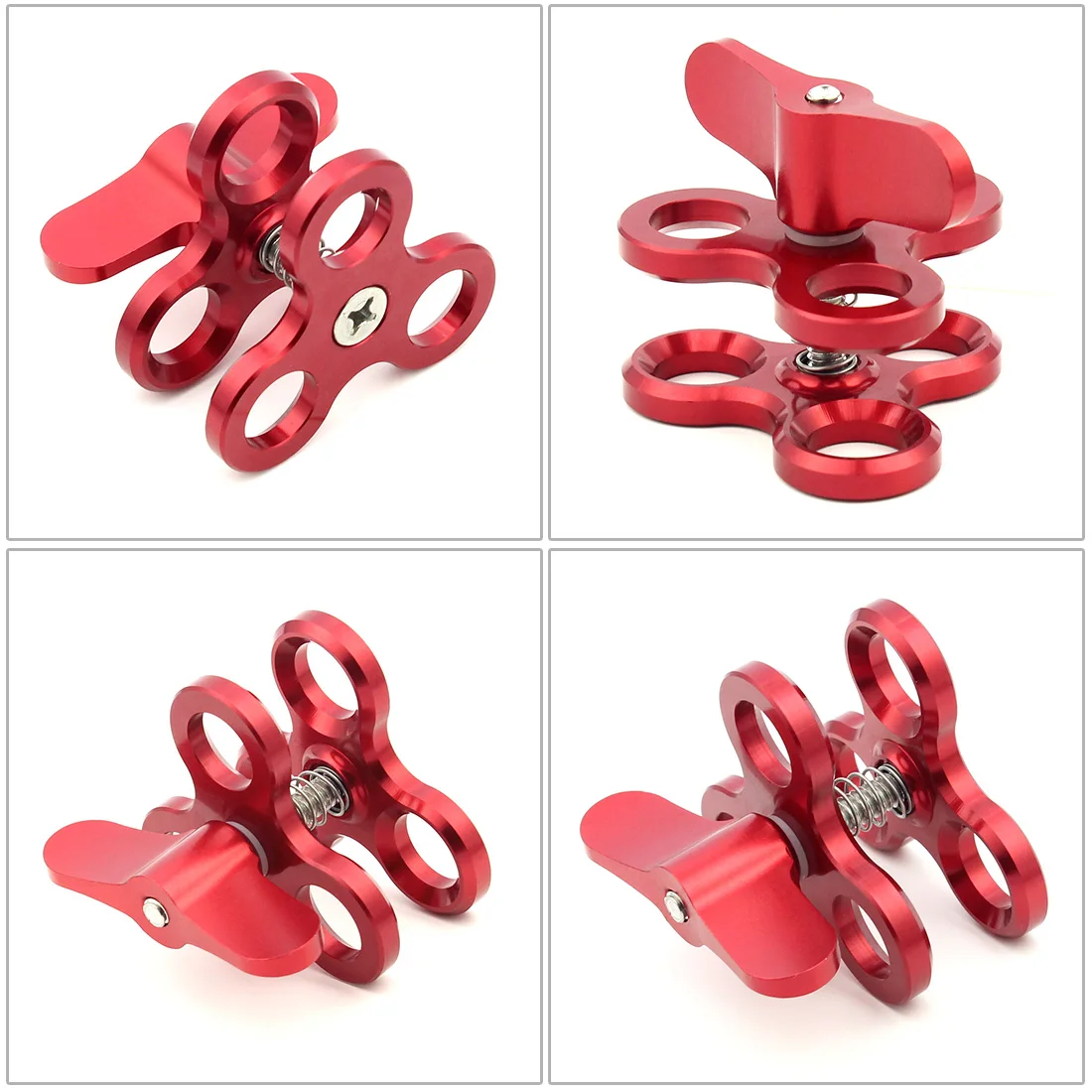 Dreifach-Schmetterlings clip 1 "Kugelkopf-Befestigungs halterung für Gopro 13 Insta360 x4 Tauch schale Ring Licht kugel klemme Stativ kugel adapter – Detail 27