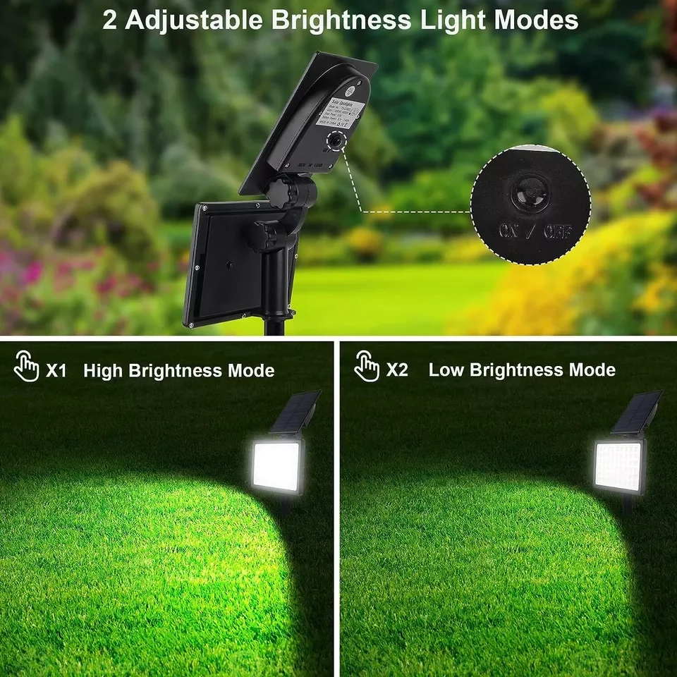 54LEDS Solar Spotlight 3000K 6000K Outdoor Garden Street Lamp for Tree Decor Waterproof Landscape Pathway Solar Power Wall Light