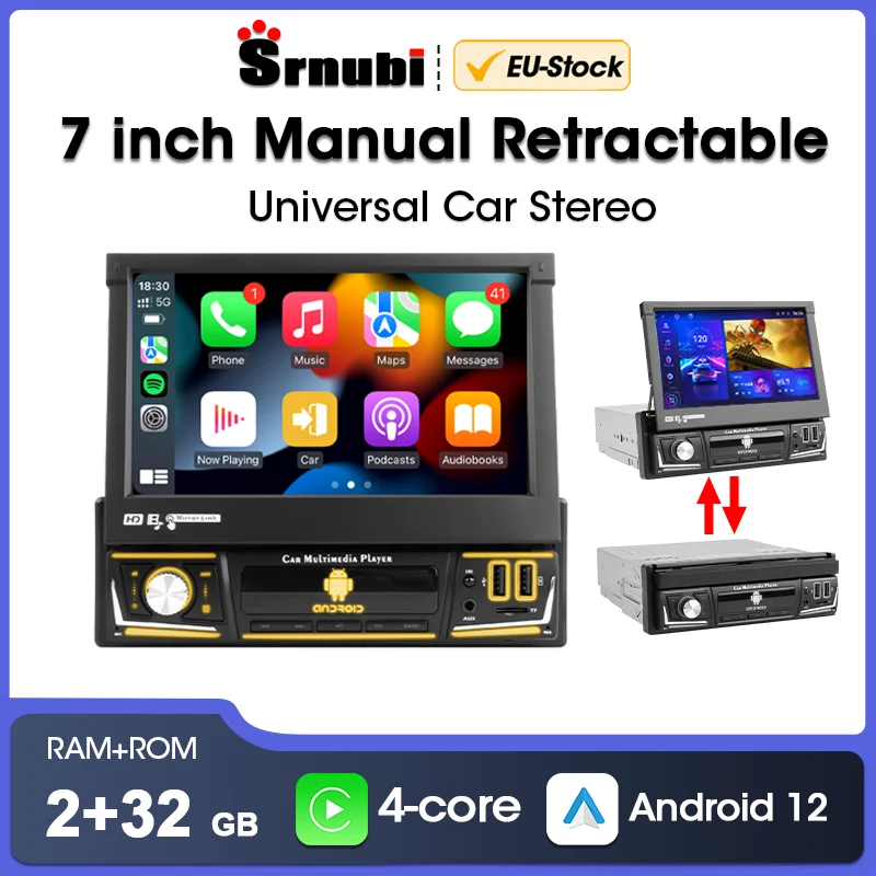 1 din Car Radio Android Carplay Auto Universal 7