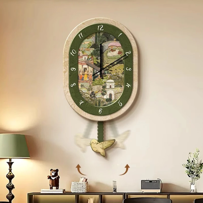 

European Nordic Clock Pendulum Elegant Batterie Modern Luxury Art Wall Clock House Aesthetic Design Reloj Pared Decoration