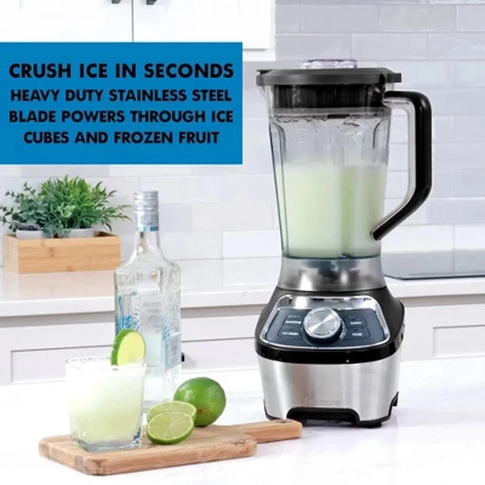 64oz Stand Blender 1200W Stainless Steel Blades 16 Speeds Smoothie Ice Crush Dishwasher Safe Tritan Pitcher Auto Clean
