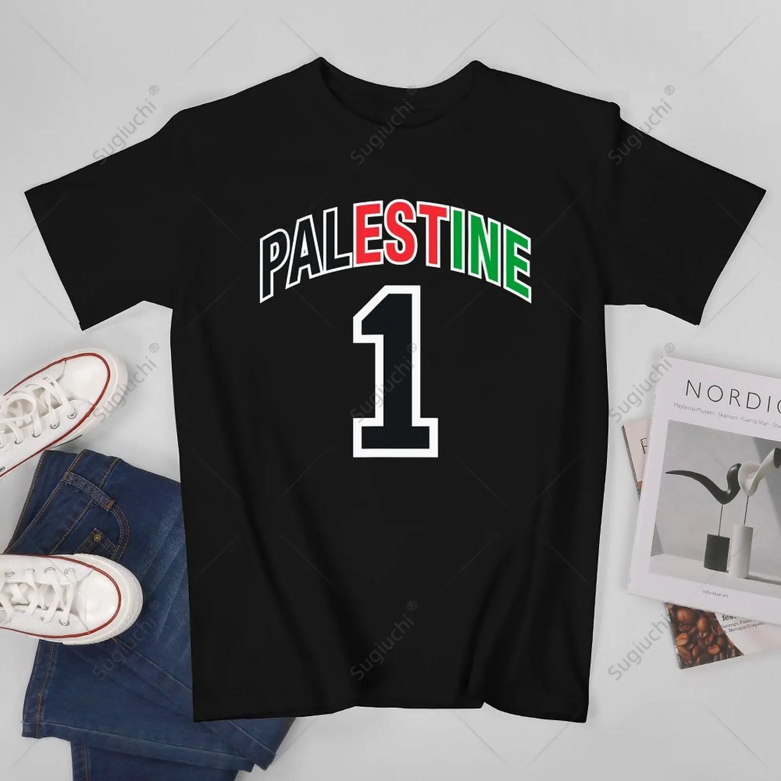 Unisex Men Palestine Flag One Tshirt Tees T Shirts Women Boys 100% Cotton T-Shirt