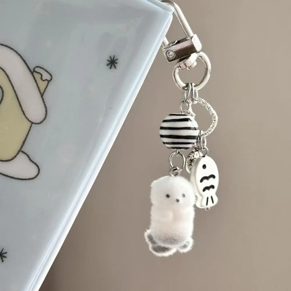 New Cute Design Flocking Keychain Soft Cartoon Keyring Pendant Animal Car Key Holder Luggage Tag