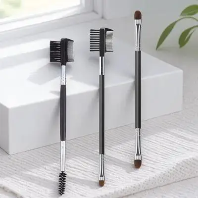 3 pezzi pettine per sopracciglia a doppia testa manico in legno strumento per trucco multifunzionale accessori per la bellezza delle ciglia regalo pratico