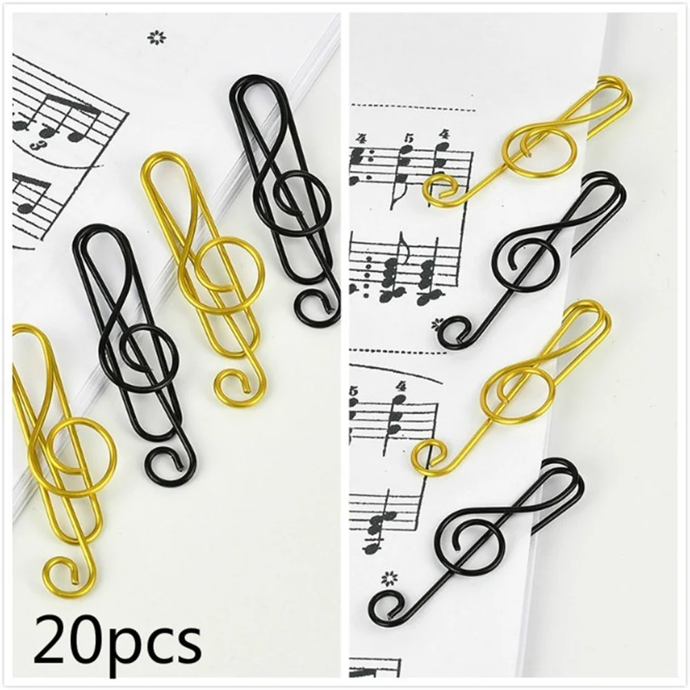 Clamps Bookmark Office School Stationary Students Gifts 20Pcs Creative Music Paper Clips Musical Notes Paper Clip Holder