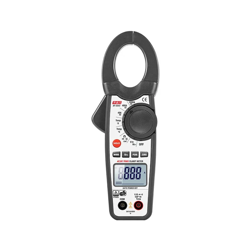 DT-3343 1000A AC Clamp Type Meter Digital AC/DC Type Diode and Short Circuit Test Dual Injection Molded Body