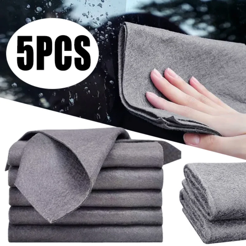 

5Pcs Magic Cleaning Cloth Thickened Reusable Microfiber Washing Rags No Trace Glass Wipe Towel for Kitchen Mirrors Auto Windows