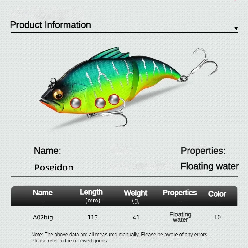 Pike Fishing Vatalion 115mm Vibration Jointed Bait Swimbait Bass Lure 41g Fishing Lure Floating Megabass Vatalion 115F Leurre