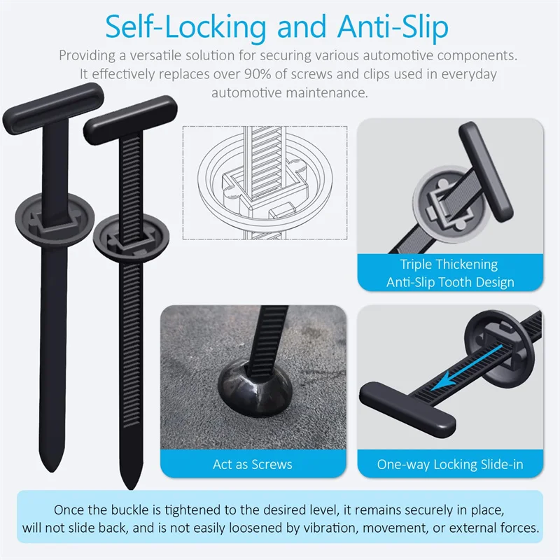 100 قطعة ربطة كابل النايلون مشبك السيارات السحابة المسمار استبدال كليب سيارة جذع محرك الحرس لوحة إدارة الأسلاك آمنة