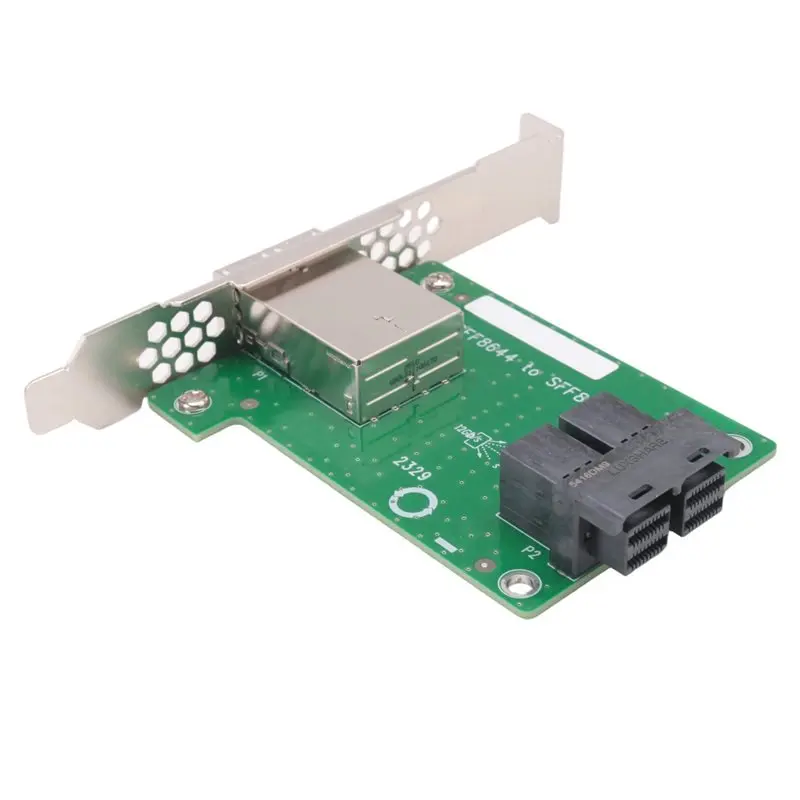 8 SAS/SATA SSD 6Gbps SFF-8644 To SFF-8643 Expansion Card Mini SAS HD Riser 2-Port