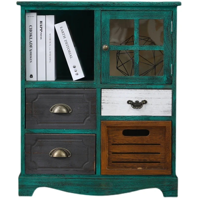 Xl Chest of Drawers Five-Bucket Cabinet Storage Cabinet Living Room Side Cabinet Room Solid Wood Locker Wall Entrance