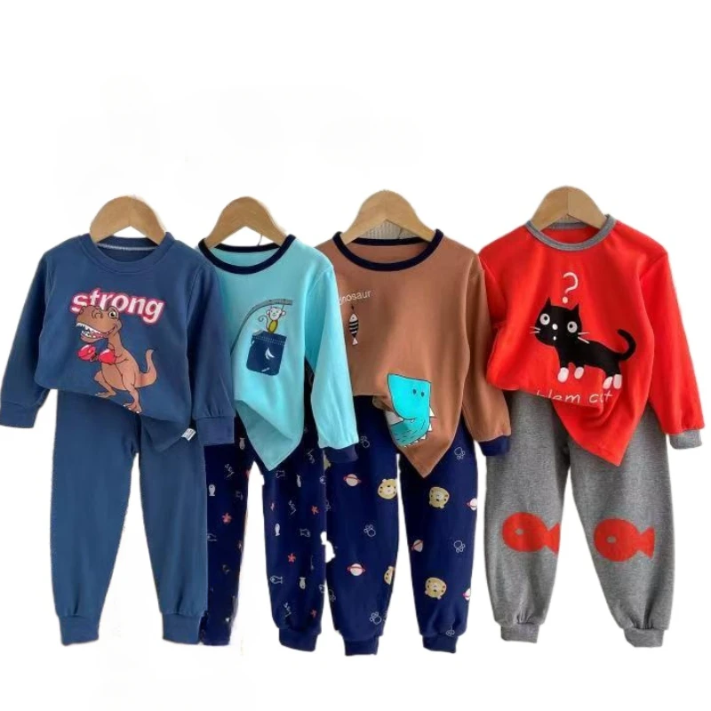 Spring Autumn Cotton Kids Pajama Sets Soft Cotton Cartoon Kids Pijama for Girl Boys Clothes Set 2-7years Children Clothes Set