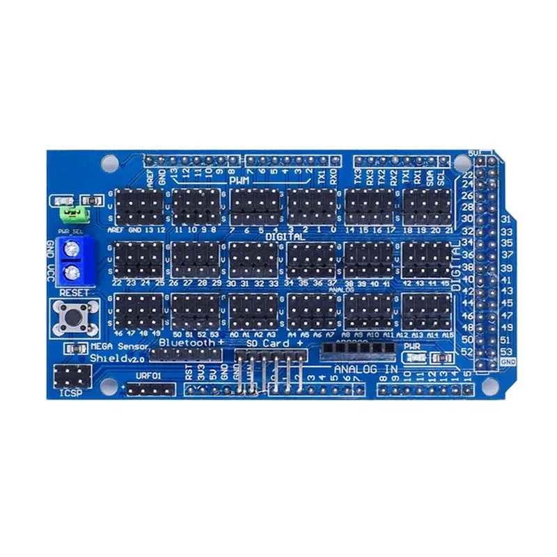 Picture 6: For Arduino MEGA Sensor Shield V1.0 V2.0 Dedicated Expansion Development Board MEGA 2560 Sup IIC Bluetooth SD Robot Parts DIY