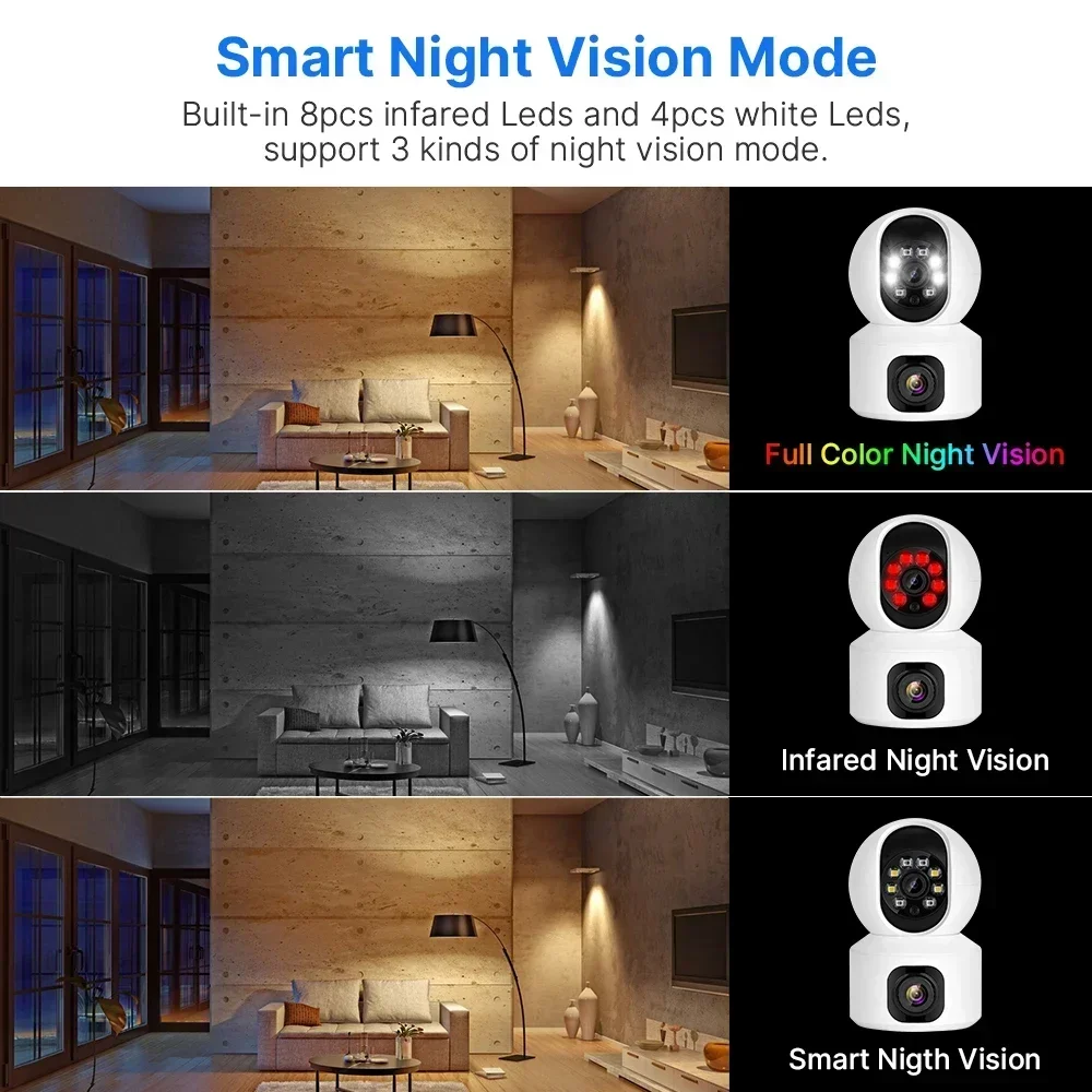 ANSVICAM 4MP 2K PTZ Camera IP WIF Smart Home Security Wireless Surveillance with Two-way Audio Baby Pet Monitor CareCam Pro