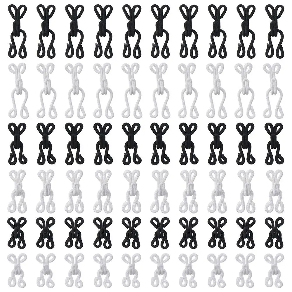 10/60 Sets DIY Craft Black and White Hook and Eye 3 Size Covered Button Hook Hook Hook and Eye Closure Bra