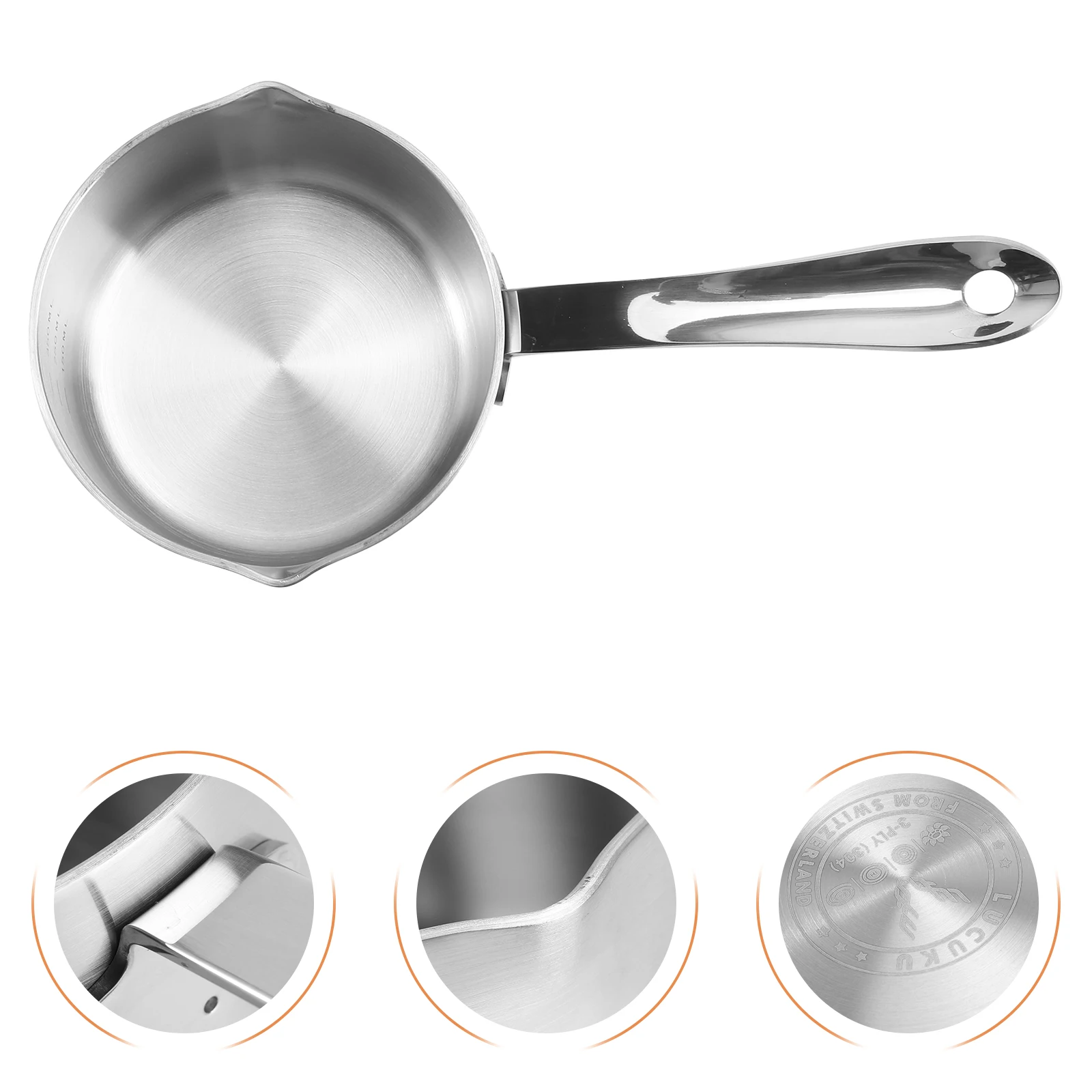 

Stainless Steel Milk Saucepan Pot Coffee Saucepan Spill Proof Design Extended H Suitable For Induction Gas Cookers