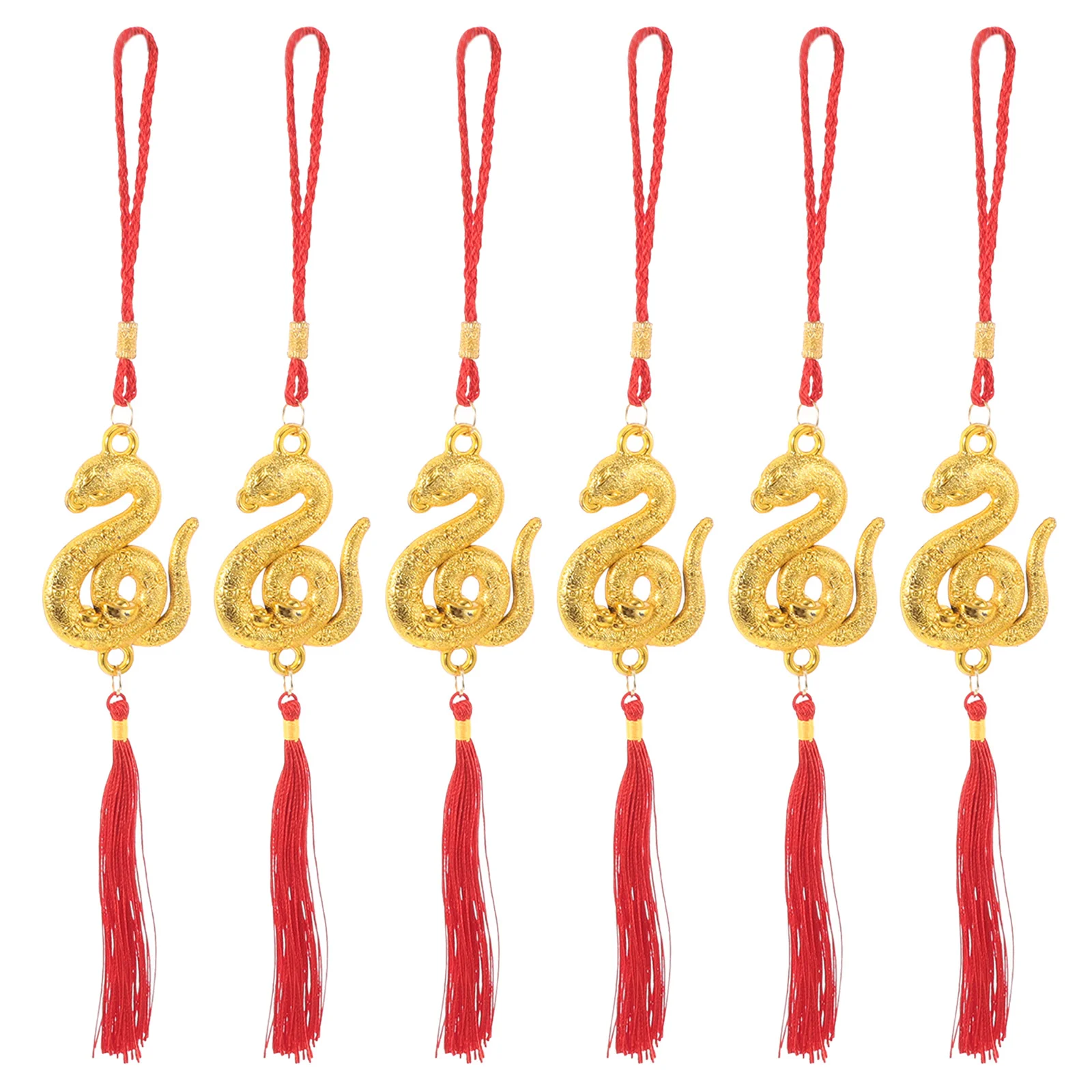 

6 PCS Yuanbaofu Small Pendant Chinese New Years Decorations Spring Festival Hanging Car Front Door Ornaments Plastic