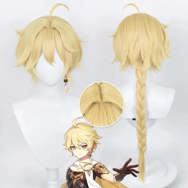 

2025 ♥ Новый парик Genshin Impact Aether Lumine, предварительно стилизованный реквизит для ролевых игр, термостойкий Kong Ying Sora Hotaru, косплей ☆ ★