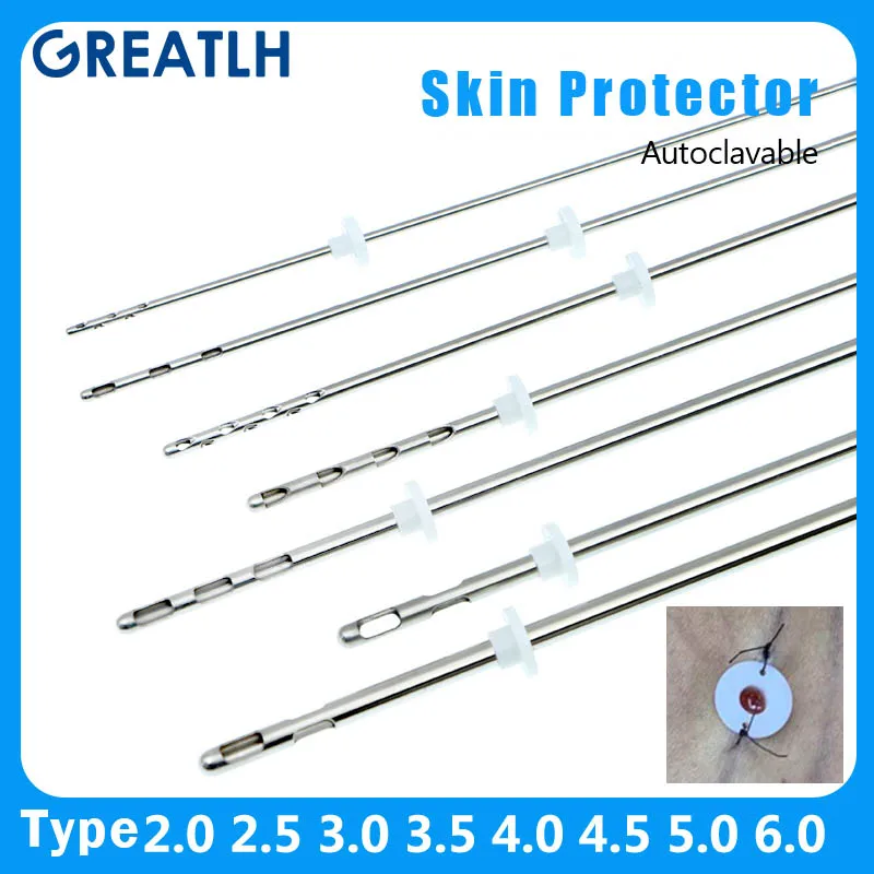 2Pcs Autoclavable Liposuction Cannula Skin Protection Cover Fat Transfer Needle Aspirator Skin Cover Liposuction Beauty Tools