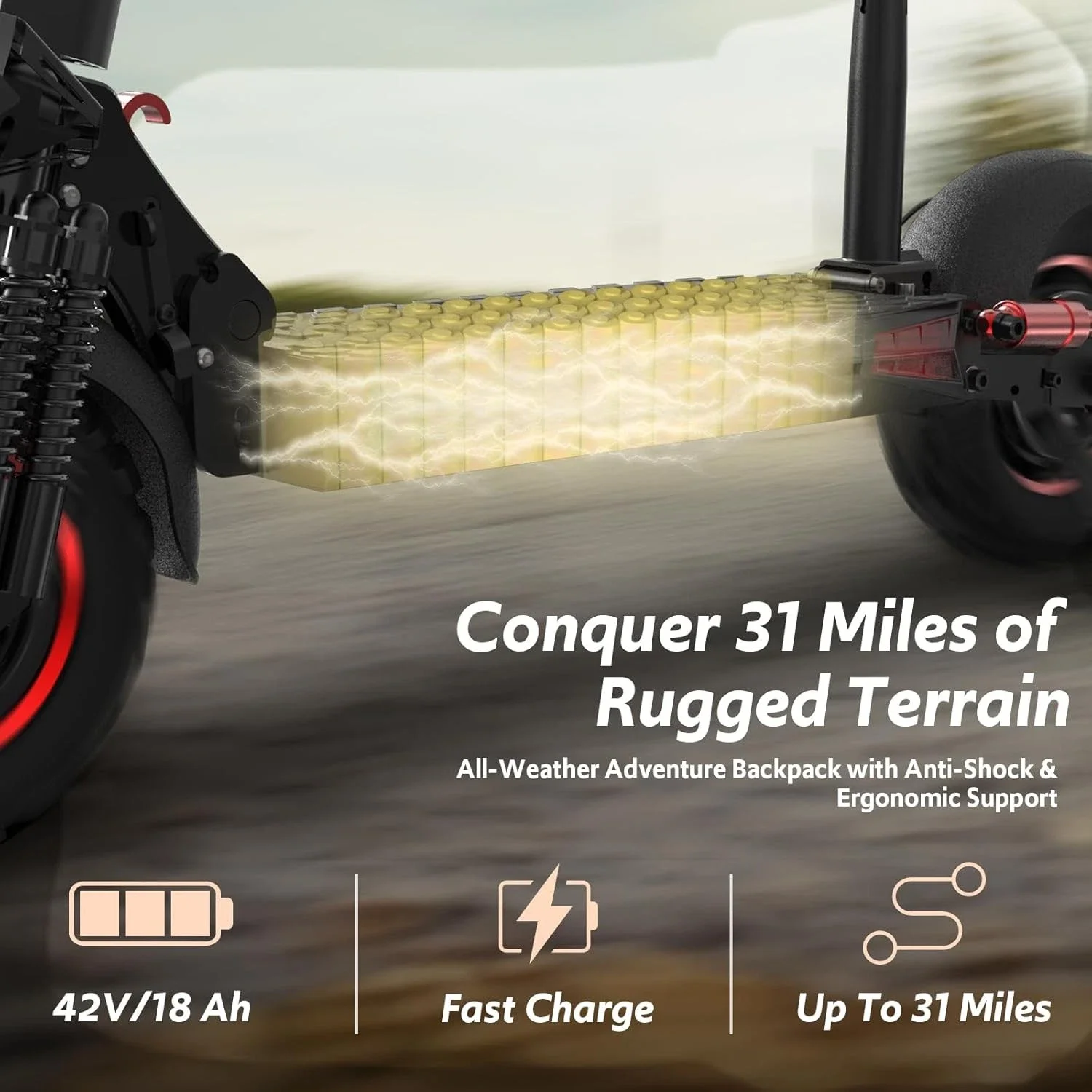 Scooter électrique pour adultes, 31mph, suspension complète, double frein à disque, longue portée, siège amovible, pliable, cadeau de noël