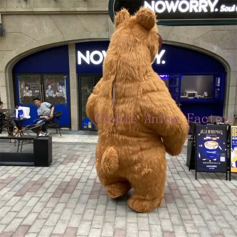 Inflatable Cute Furry Plush Brown Bear Mascot Costume Fursuit Halloween Promotion Halloween Cosplay Party Dress Party Cosplay