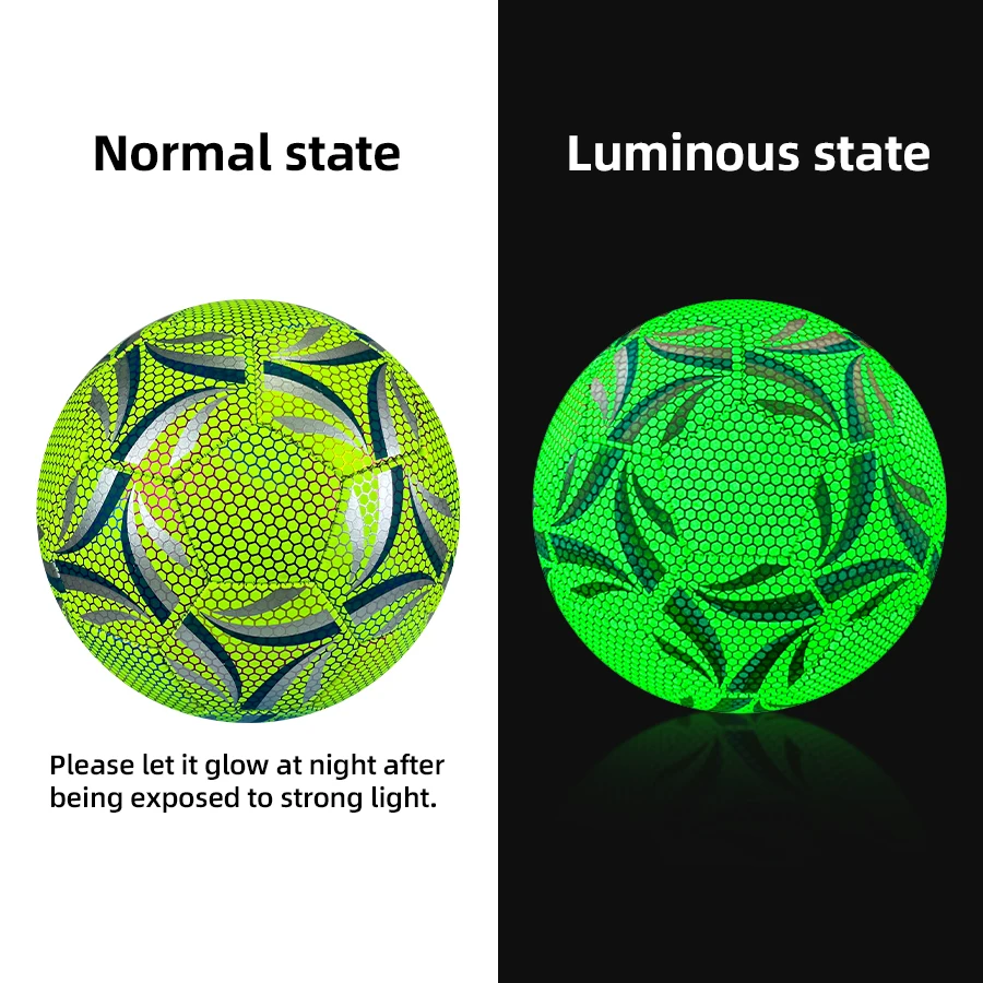 

Vibrant Fluorescent Green Professional Soccer Ball High-Quality PU Noctilucent reflectance Match Football for Outdoor Training