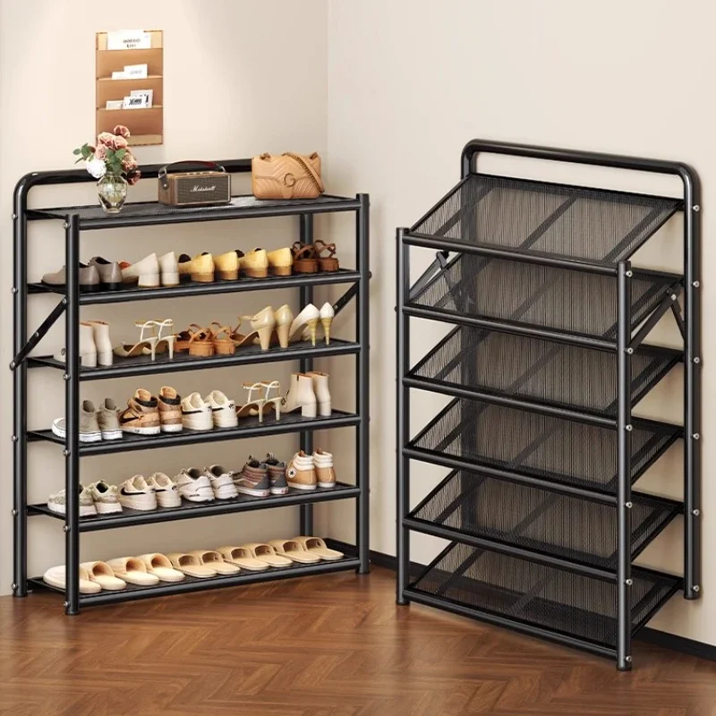 

Shoe rack home door multi-layer simple foldable free installation shoe cabinet