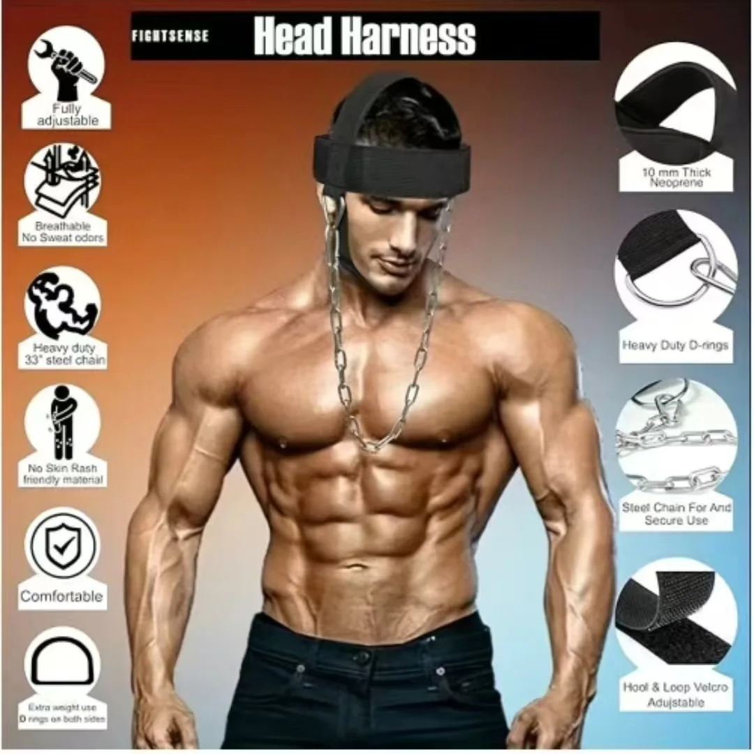 رئيس الرقبة التدريب رئيس تسخير قوة الجسم ممارسة حزام قابل للتعديل الرقبة قوة التدريب الصالة الرياضية اللياقة البدنية الوزن تحمل قبعة #1