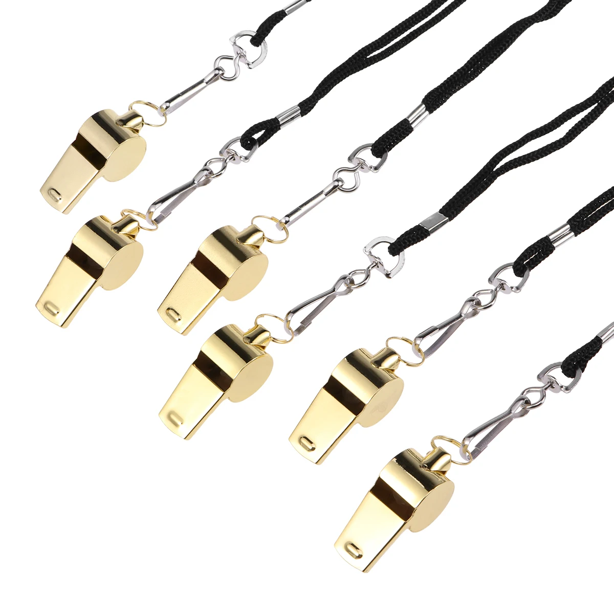 

6 PCS Emergency Whistles Loud Outdoor Survival Whistles For School Gym Camping Hiking Training (Golden)