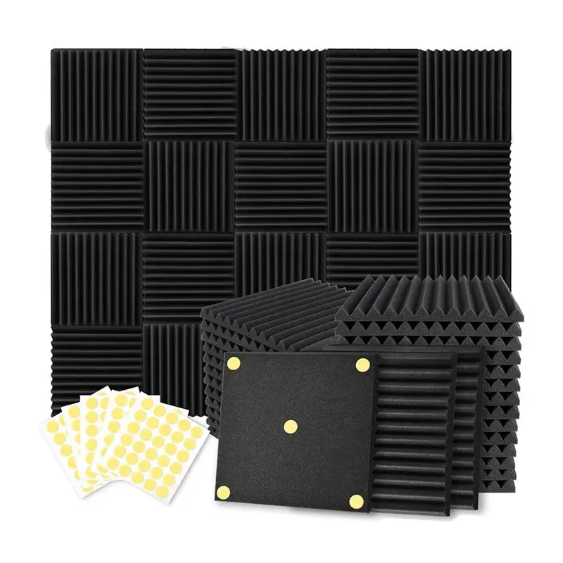 

Акустические панели AS98, 1 x 12 x 12 дюймов, звукоизоляционные, шумопоглощающие, клиновидные, для дома, офиса, студии звукозаписи