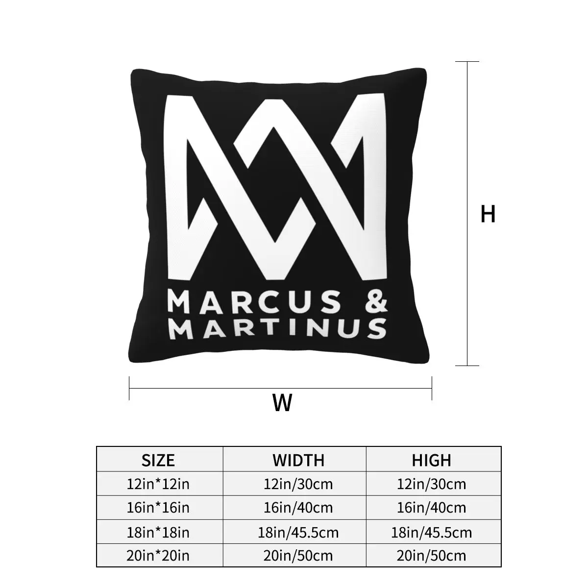 Marcus Martinus Logo Square Pillowcase Pillow Cover Cushion Zip Decorative Comfort Throw Pillow for Home Bedroom
