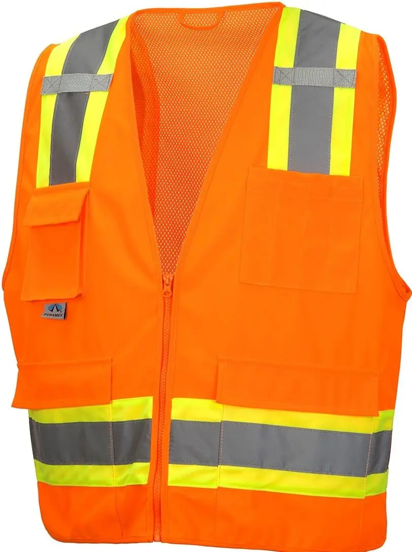 

Surveyor's Safety Vest with 6 Pockets, Hi-Vis Lime, Size 4XL for Enhanced Visibility and Storage