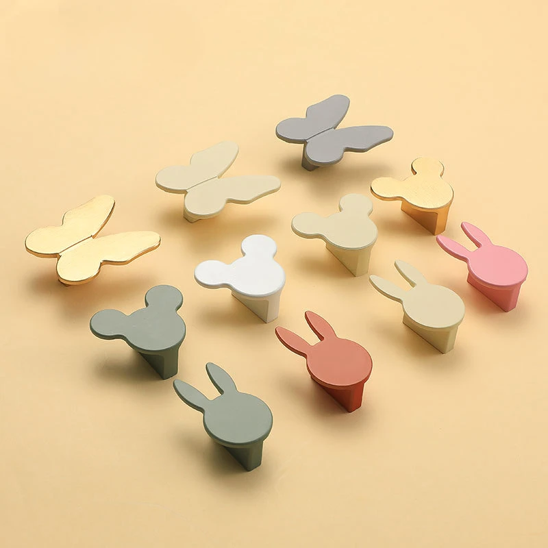 Beicai Simple And Color Cute Animal Cartoon Children's Room Handle Aluminum Alloy Small Handle Cabinet Wardrobe Door Handle