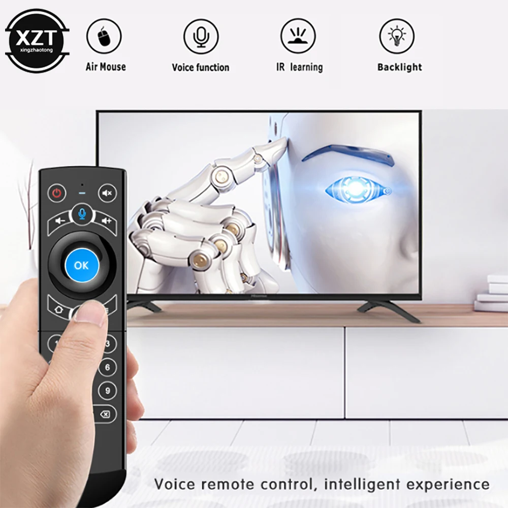 G21pro Air Mouse 2.4G Wireless IR Learning Voice Remote Control With Gyroscope Upgrade Backlight Version For Android TV Box