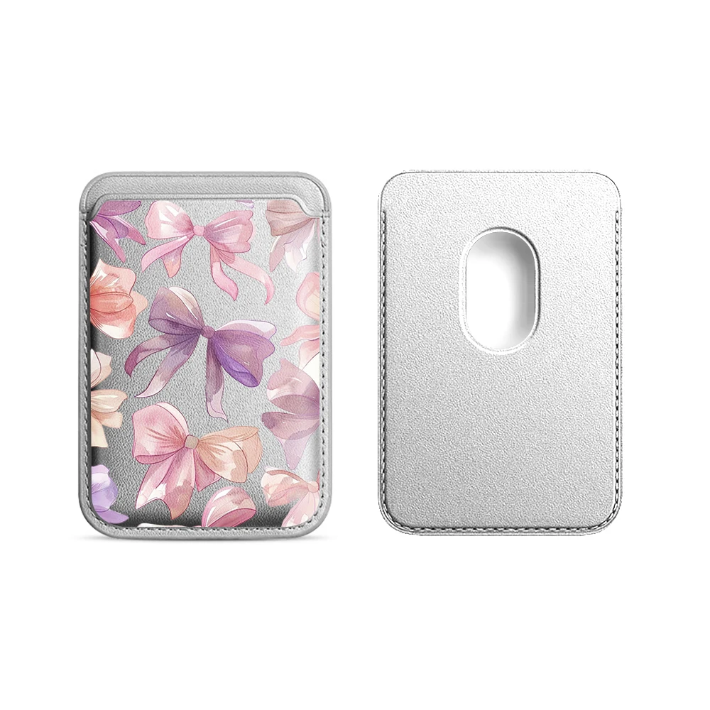 Luxuriöse Schleifen-Design Leder-Kartenhalterhülle für Magnetische Hüllen, Geeignet für alle iPhones mit Magsafe-Kartenfunktion – Detail 18