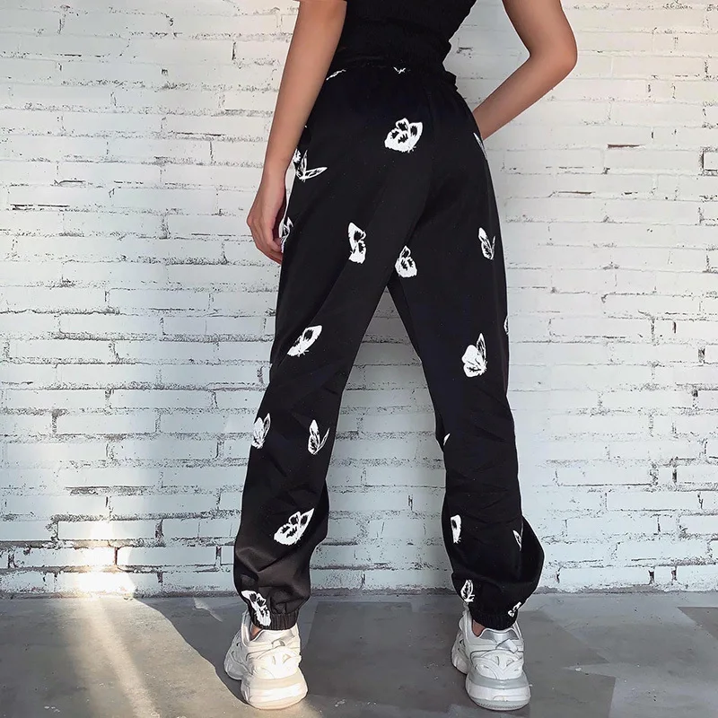 2023 New Fashion Ladies New Pants Bowknot Printed High Waist Loose Trendy Sports Casual Black Pants Y2k Pants Large Clothes