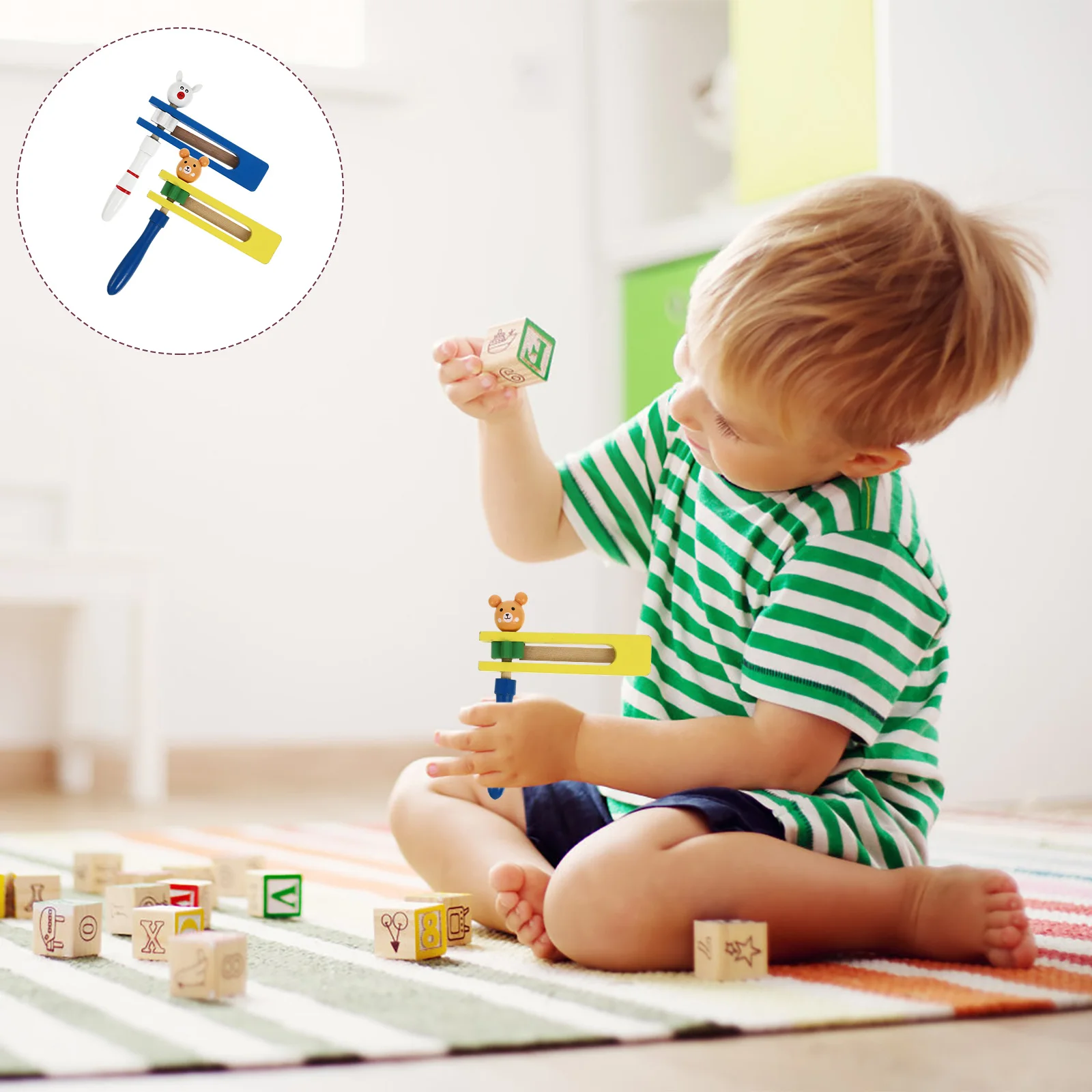 バーチカスタネット子供のおもちゃ打楽器音楽教育補助滑らかな表面デザイン子供のおもちゃのおもちゃ