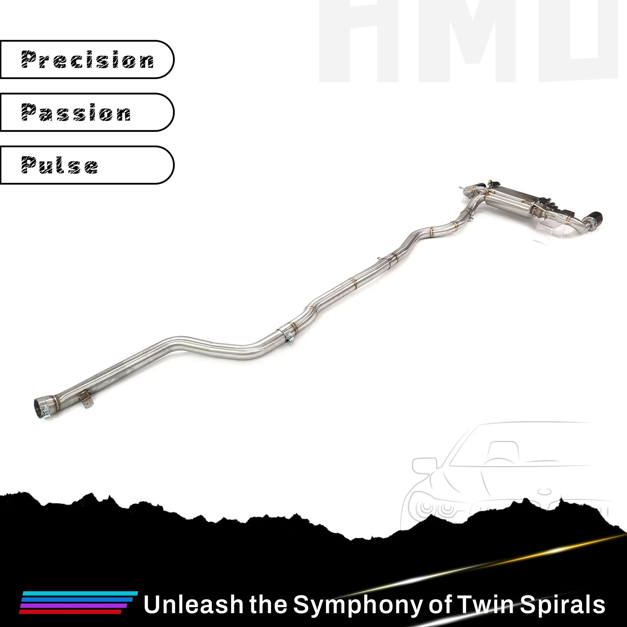 HMD Hot Sales Stainless Steel Catback for BMW 420i F36 2.0T With Muffler Tips Electronic Valves Exhaust Performance Car Parts
