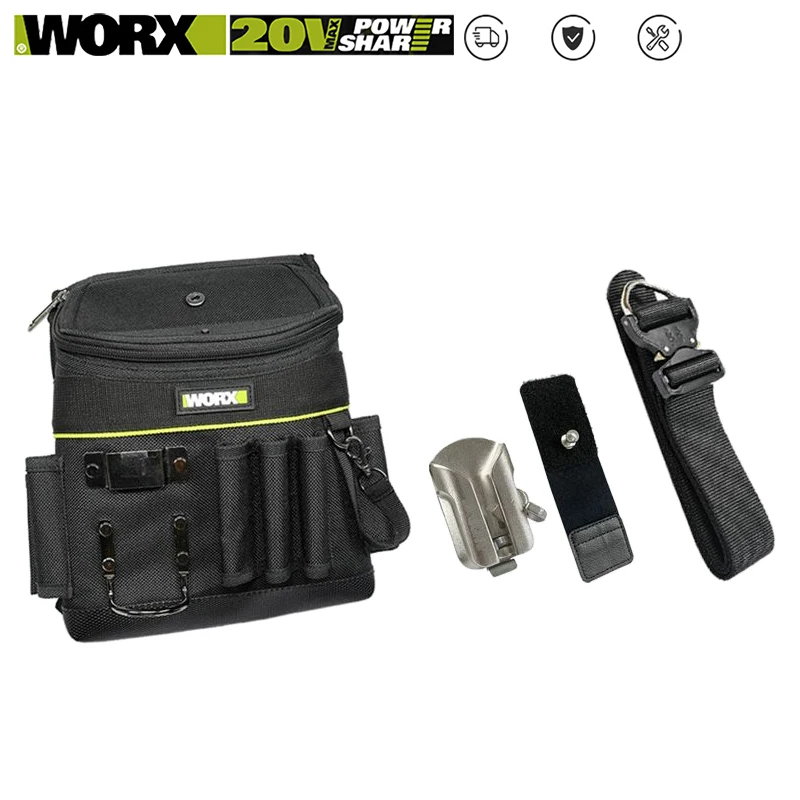 

Worx Portable Waist Hanger Storage Belt Hook WA4272 Strap and WA4270 Buckle Combination Electrician Quick-hook for Power Tool