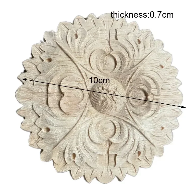 1PC 10cm Chinese Style Vintage Unpainted Wood Carved Decal Corner Onlay Applique Frame Home Furniture Wall Cabinet Door Decor
