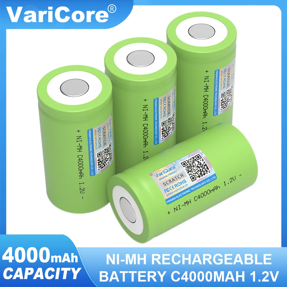 

VariCore 1.2v Ni-MH 4000mah Rechargeable Battery Large Capacity C4000 for Multimeter Sweeping Machine Gas Stove Ignition