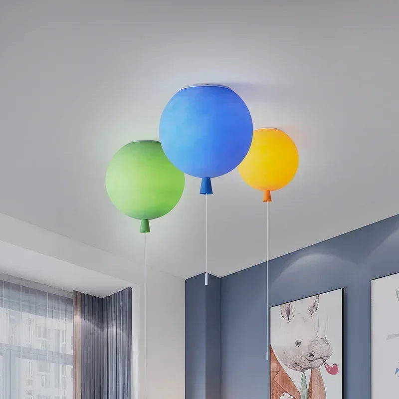 

SANDYHA Modern Cartoon Balloon Ceiling Light Colorful Led Pendant Lamp Frosted Hanging Chandelier for Bedroom Study Home Decor