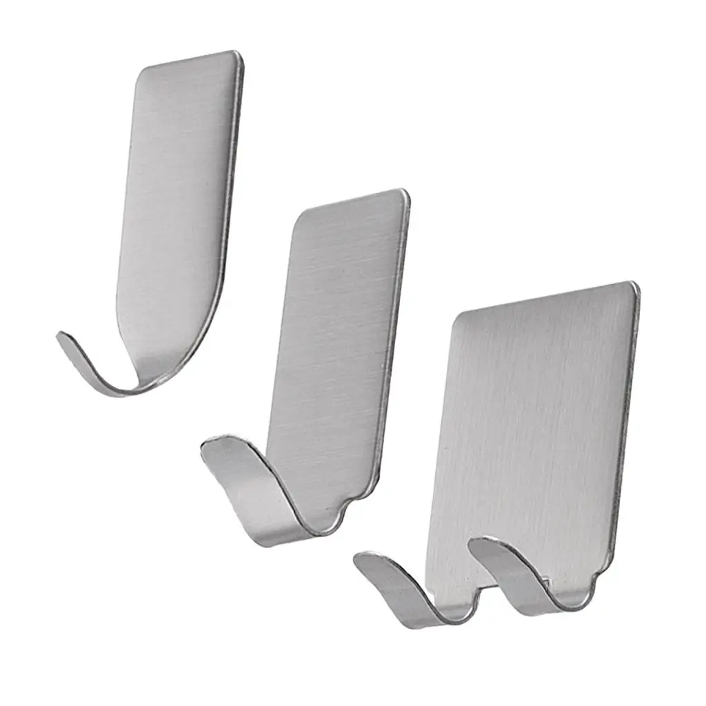 Adhesive Hooks, Heavy Duty Wall Hooks Made of Stainless Steel Material,