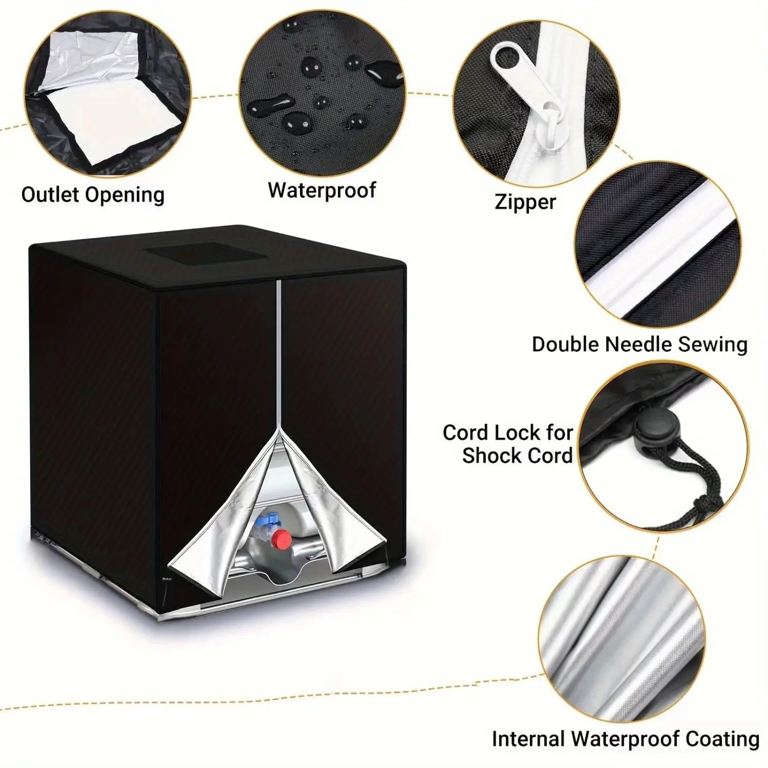 

3 Colors IBC Outdoor Cover For Rain Water Tank 1000 liters Container Foil Waterproof Anti-Dust Cover Sun Protection Oxford Cloth