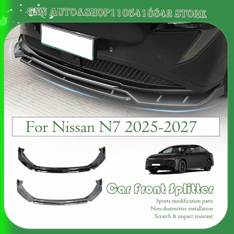 Car Front Bumper Split Lip For Nissan N7 2025 2026 2027 Anti-scratch Modification Splitter Bumper Reinforcement Decoration Parts