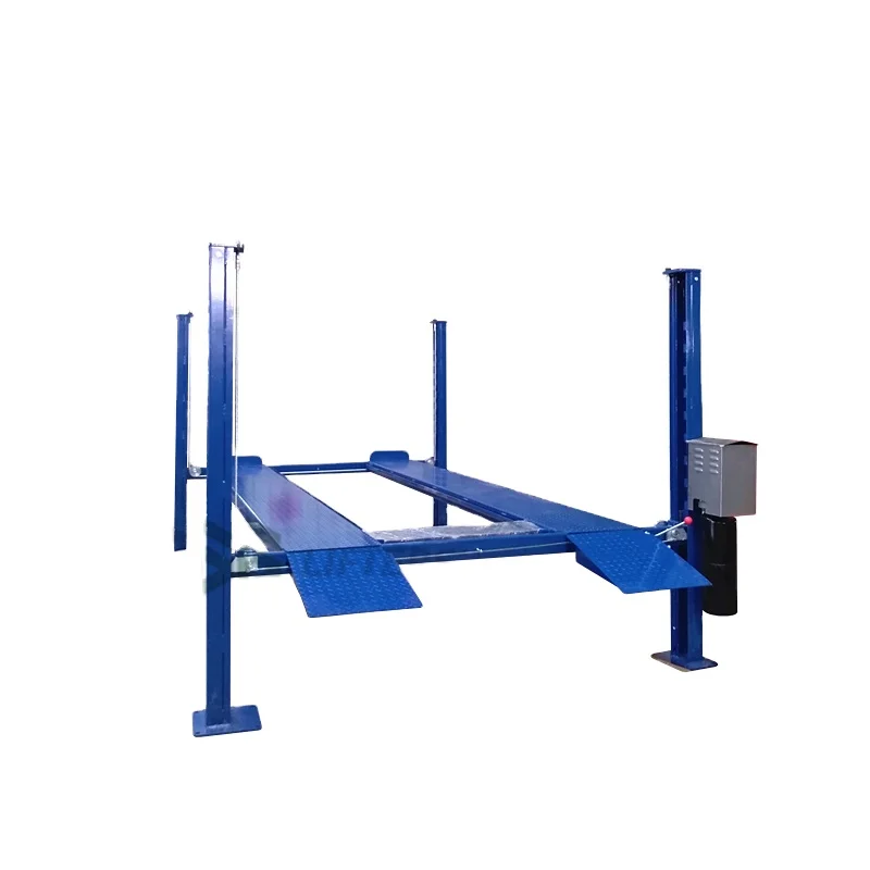 

The best four column hydraulic lift for low ceilings with a capacity of 9000 pounds and casters